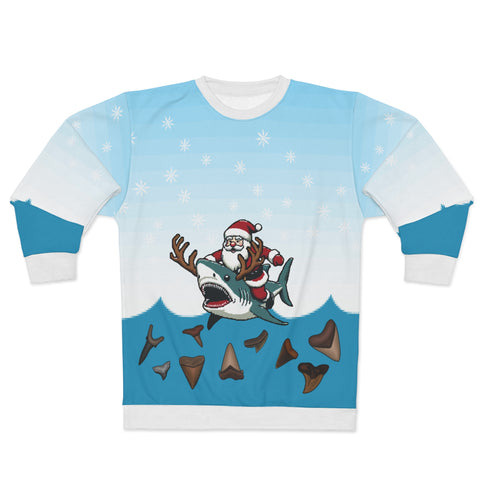Santa Riding Shark Ugly Sweater