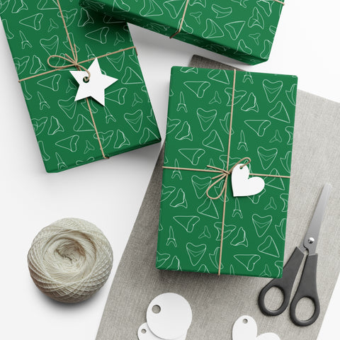 Shark Tooth Wrapping Paper - Green