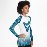 PREMIUM WOMEN'S WAVES AND MEGALODON RASH GUARD - FREE SHIPPING