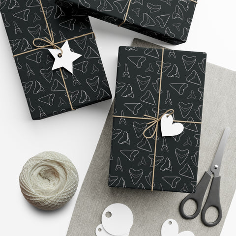 Shark Tooth Wrapping Paper - Black