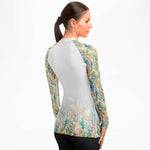 PREMIUM WOMEN'S WATERCOLOR REEF AND MEGALODON RASH GUARD - FREE SHIPPING
