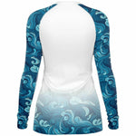 PREMIUM WOMEN'S WAVES AND MEGALODON RASH GUARD - FREE SHIPPING