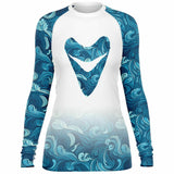 PREMIUM WOMEN'S WAVES AND MEGALODON RASH GUARD - FREE SHIPPING