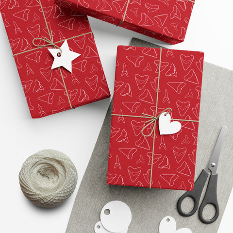 Shark Tooth Wrapping Paper - Red