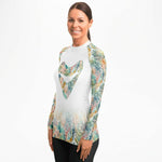 PREMIUM WOMEN'S WATERCOLOR REEF AND MEGALODON RASH GUARD - FREE SHIPPING