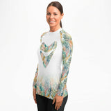 PREMIUM WOMEN'S WATERCOLOR REEF AND MEGALODON RASH GUARD - FREE SHIPPING