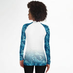 PREMIUM WOMEN'S WAVES AND MEGALODON RASH GUARD - FREE SHIPPING