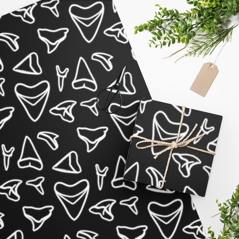 Shark Tooth Wrapping Paper - Black