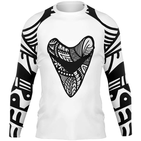 PREMIUM MEN'S TRIBAL MEGALODON RASH GUARD - FREE SHIPPING