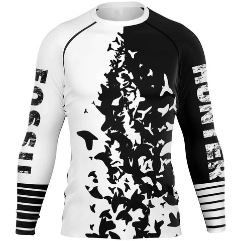 PREMIUM MEN'S SHARKTOOTH RASH GUARD - FREE SHIPPING