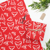 Shark Tooth Wrapping Paper - Red