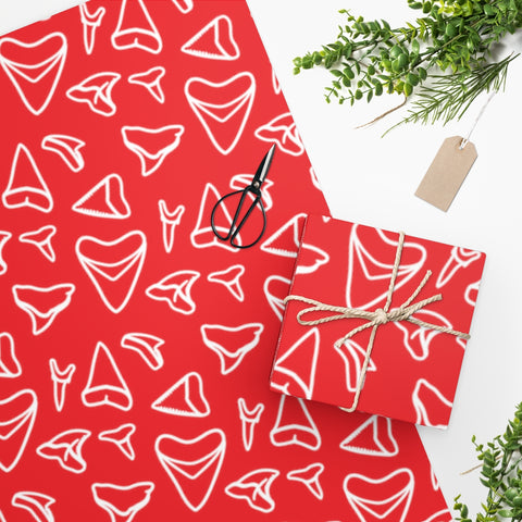 Shark Tooth Wrapping Paper - Red
