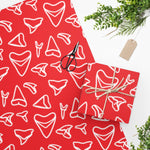Shark Tooth Wrapping Paper - Red