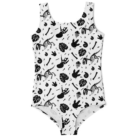 Youth One Piece Dinosaur Fossil Swimsuit - FREE SHIPPING